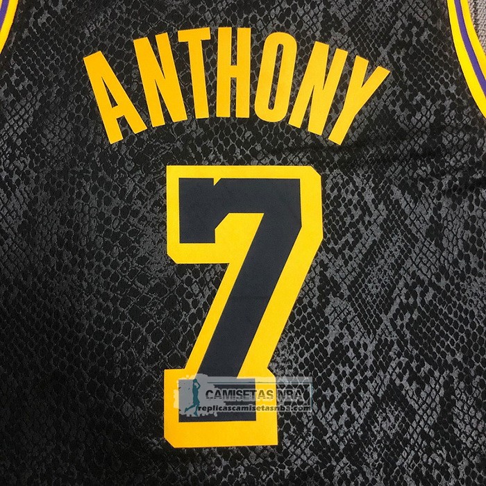Camiseta Los Angeles Lakers Carmelo Anthony NO 7 Black Mamba Negro